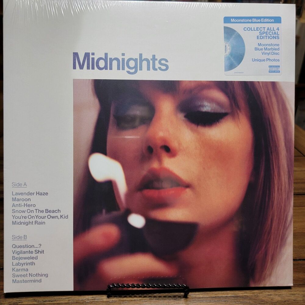 VINYL Taylor Swift - Midnights Moonstone Blue Marbled LP + Unique Photos- SEALED